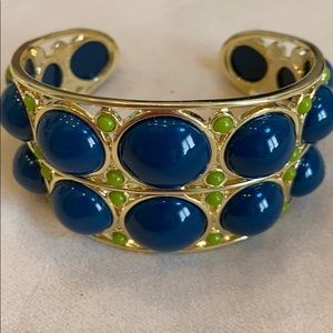 Blue, green and gold cuff